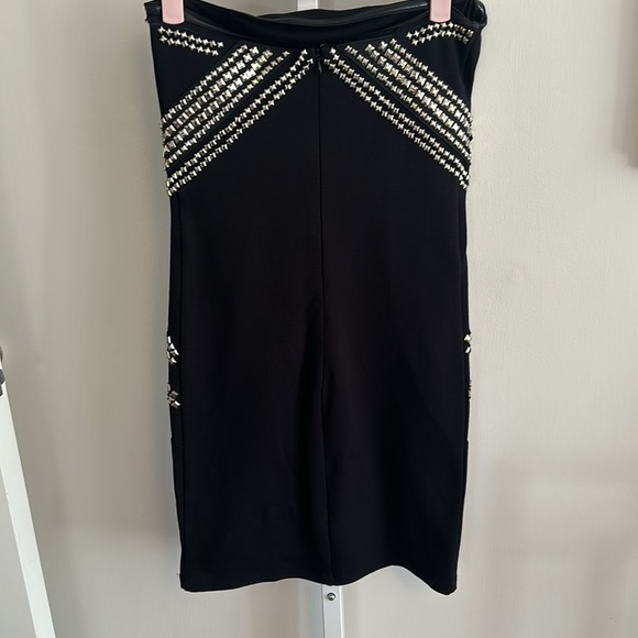 Guess Black with Silver Beading Detail Tube Top Dress, Size 4 - Picture 6 of 9